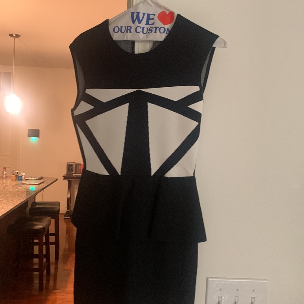 BCBG BodyCon Dress, Black/White